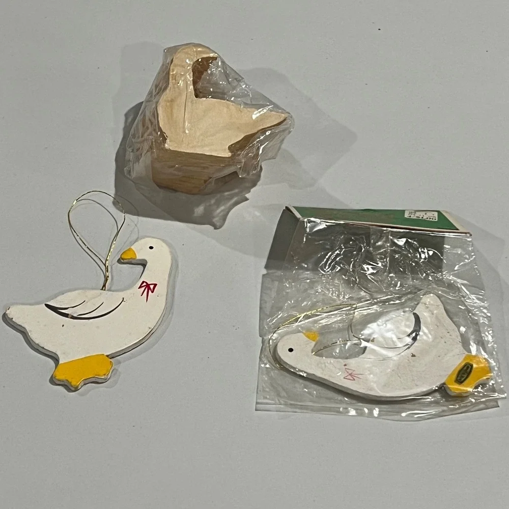 Wooden Goose Craft Blanks & Painted Ornaments Lot‎ of 10+ Farmhouse Decor DIY